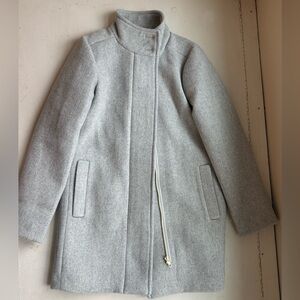 J. Crew Light Gray City Coat with button neck